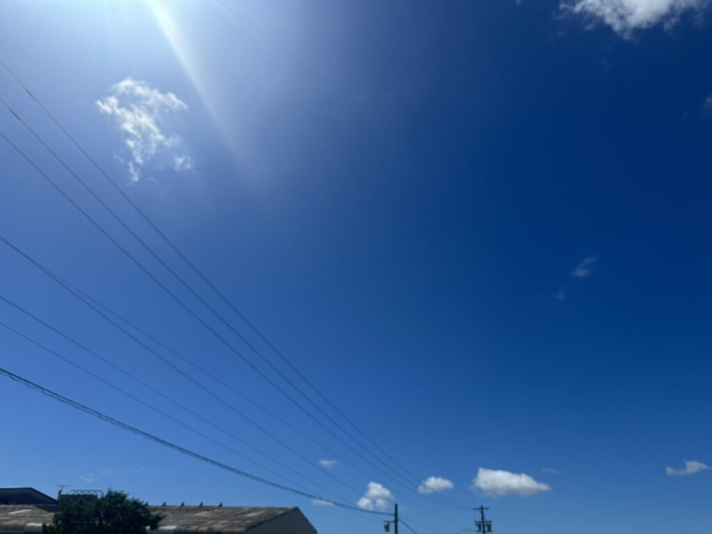 快晴な天気の中