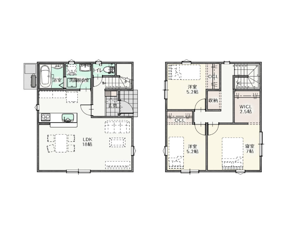28坪　B02プラン 東玄関 3LDK　